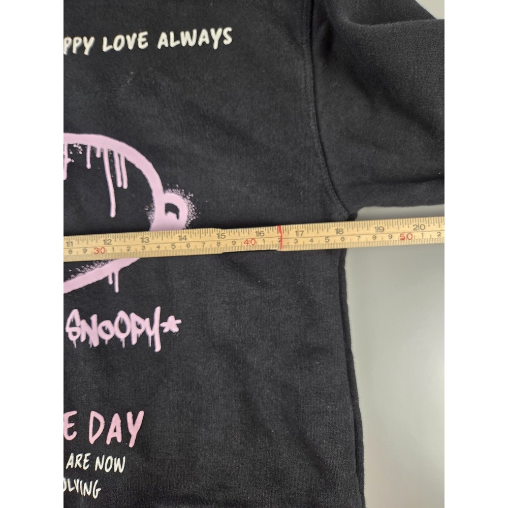 Zara Peanuts Snoopy Puppy Love Always Hoodie Black Sweater Unisex Kids 11-12 EUC - Picture 6 of 8